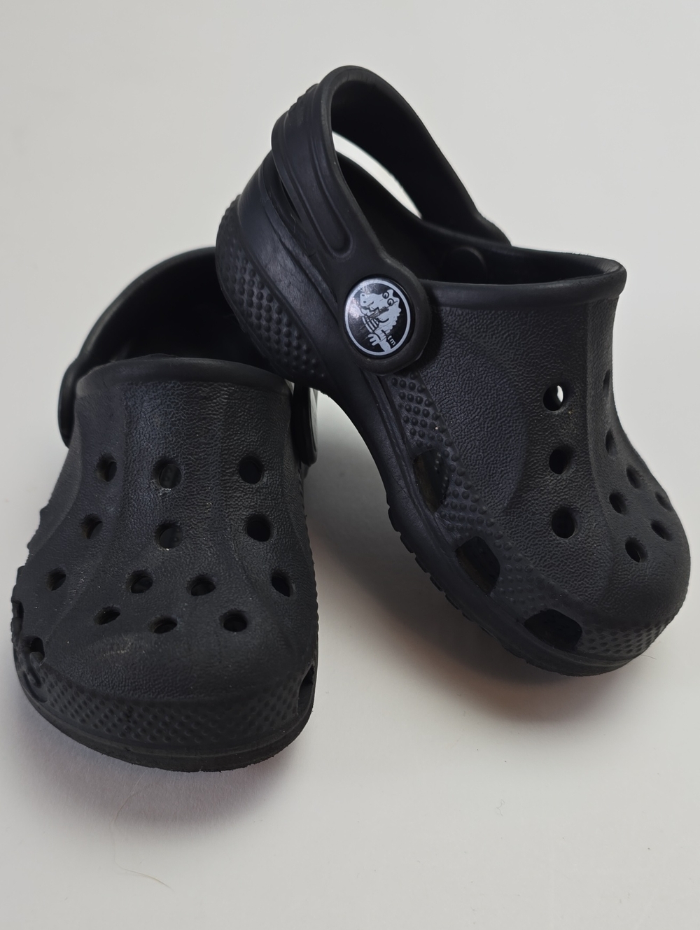 CROCS Baya Kids Black Slip-On Clogs with Heel Strap
